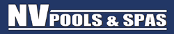 NV Pools and Spas Logo (Blue and White) NV Pools and Spas Logo