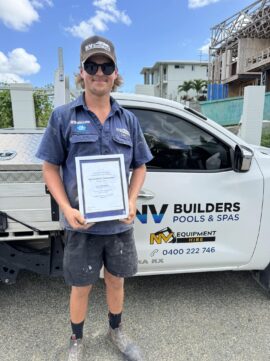 Liam from NV Builders Mackay completing his apprenticeship – now a qualified tradesman