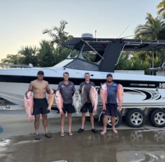 NV Builders team enjoying a fishing trip off the Mackay coast
