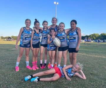Wolves U12 Touch Football team sponsored by NV Builders in Mackay