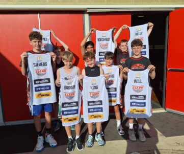 NV Builders sponsoring Mackay U14 Comets basketball team at NOJBC tournament